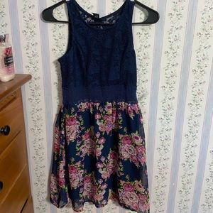 Purple floral mini dress